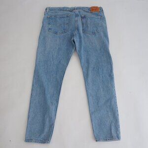 Levi's 512 Straight Leg Light Wash Button #1001 Denim Blue Jeans Size 36X30